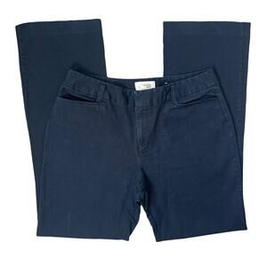St Johns Bay Navy Cotton Stretch Straight Leg Pants Women Size 12 Workwear Fit